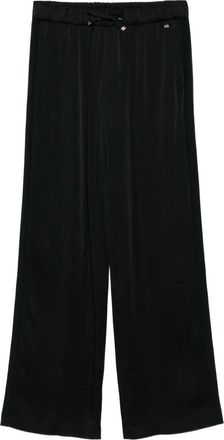 Herno satin drawstring trousers - Black