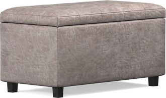Simpli Home Cosmopolitan 34In Transitional Rectangle Storage Ottoman