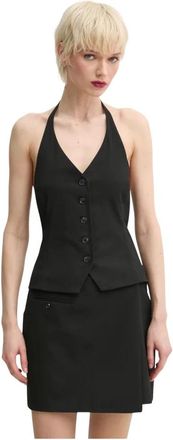 Sams&oslash;e & Sams&oslash;e Saneem Vest - Dames - Bodywarmers - Zwart - L - Leer - Jassen
