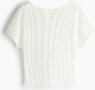 H&M Batwing-sleeved jersey top - White