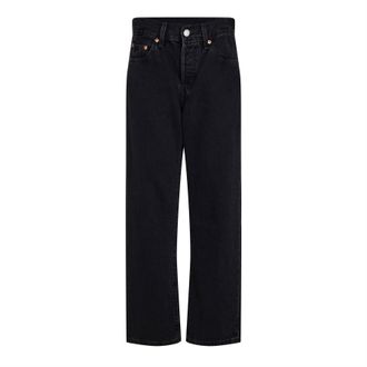 Levi's Damesjeans 501 met rechte pijpen en enkellengte (Maanzwart)