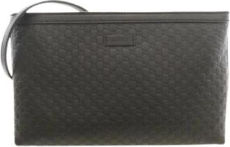 Gucci Pre-owned Cross Body Bags, female, Black, Size: ONE SIZE Pre-owned Guccissima Shoulder Bag