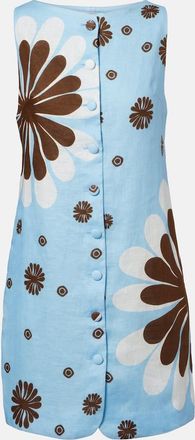 Cala de la Cruz Rhoda floral linen minidress