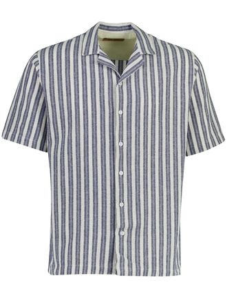 Mos Mosh Mos Mosh overhemd donkerblauw witte streep wijde fit