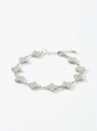 Le 31 Mens Stainless-steel geo clover bracelet