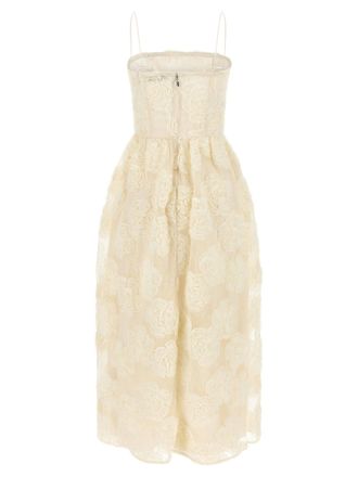 Rotate Floral Mesh Dress - Cream
