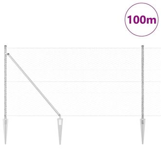Berkfield Home Hexagon Fence 1x100 m Galvanised Steel in Silver