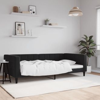 vidaXL Sof&aacute; Cama Sin Colch&oacute;n Terciopelo Negro 100x200 Cm Vidaxl