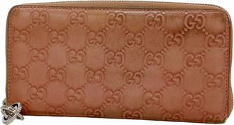 Gucci Pink Leather Long Wallet (Bi-Fold) (Pre-Owned)