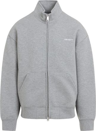 Carhartt Work in Progress Grey Alda Zip Sweat Cotton Jacket-Uomo