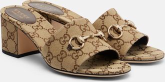 Gucci Horsebit GG Canvas mules