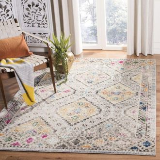 Safavieh Alfombra transicional de polipropileno gris/amarillo, 183 x 274 cm