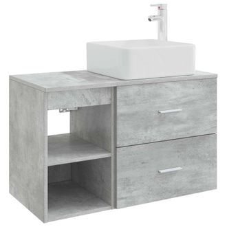vidaXL Juego De Muebles De Ba&ntilde;o 2 Pcs Gris Hormig&oacute;n Vidaxl