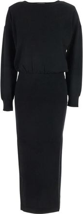 P.A.R.O.S.H. Lime 25 Dress - Dames - Kleedjes - Zwart - XS - Wol - Kleedjes
