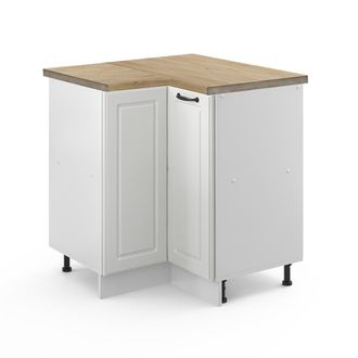 Vicco Armario De Esquina R-line, Blanco Casa De Campo, 75.6 Cm, Et Roble