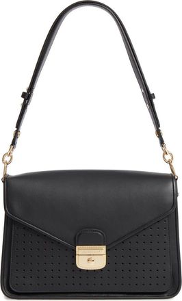 Longchamp Mademoiselle Calfskin Leather Shoulder Bag in Black at Nordstrom Rack