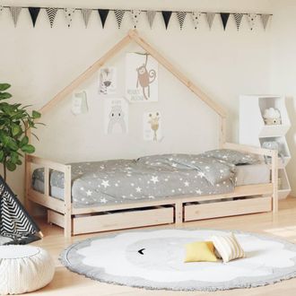 vidaXL Estructura De Cama Para Ni&ntilde;os Con Cajones Madera Pino 80x200 Cm Vidaxl