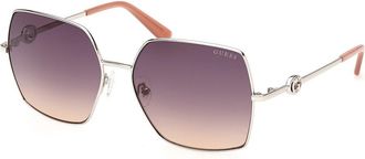 Guess GU00285 10Z Womens Sunglasses Silver Size 58
