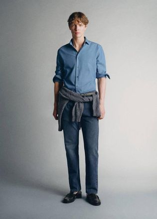 Mango Camicia denim 100% cotone azzurro - Uomo - XL - MANGO MAN