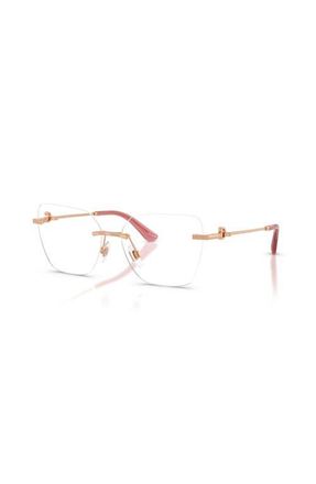 Dolce & Gabbana 56mm Cat Eye optical glasses in Pink at Nordstrom