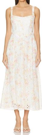 Bardot Lilah Midi Eyelet Dress In Sunny Floral Multi