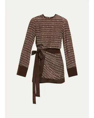 Sir. Astrid Long-Sleeve Wrap Mini Dress