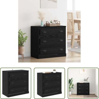 vidaXL Credenza moderna - Credenza Rovere Nero 70 x 35,5 x 67,5 cm Legno multistrato