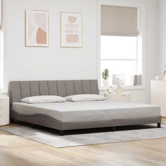 vidaXL Cama Sin Colch&oacute;n Tela Gris Taupe 200x200 Cm Vidaxl