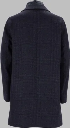 Herno Wool Blend with Bib Front Coat - Blue
