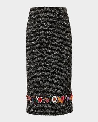 Carolina Herrera Embellished Pencil Skirt