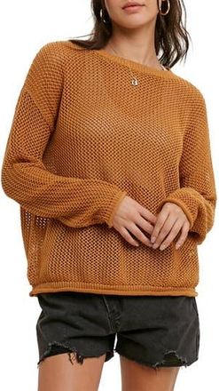 Wishlist Open Stitch Sweater in Caramel at Nordstrom Rack, Size Medium