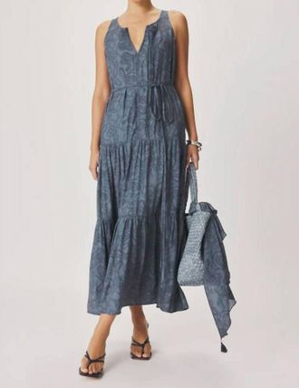 Splendid Iris Flowy Tiered Maxi Dress In Mood Indigo Paisley