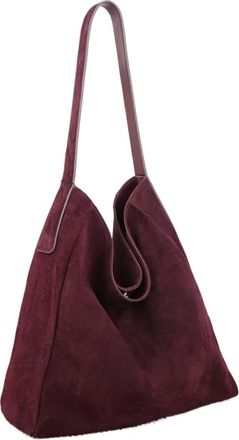 Generic Soft Suede Cow Leather Womens Shoulder Crossbody Bags Large Tote Bag Autumn Winter(Angola red)