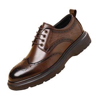Generic Men Brogue Oxford Dress Shoes Genuine Leather Wingtip Design with Classic British Style Adding Trendy Elegant Look for Business Office Suit Wear or Fo