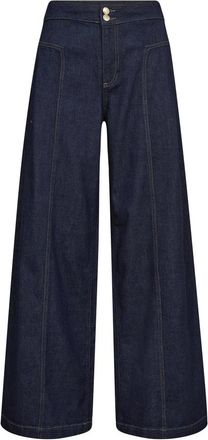 Mos Mosh Wide Jeans - Dames - Loose Fit Jeans - Blauw - W30 - Katoen - Jeans