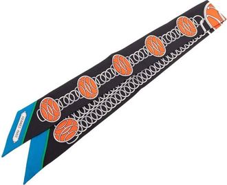 Herm&egrave;s Pre-owned Hermes Lift Profile Silk Twilly Scarf Ladies E2QX8MOJJH2OQJN0