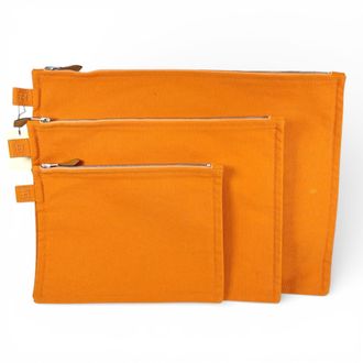Herm&egrave;s Orange Cotton Pouch (Pre-Owned)