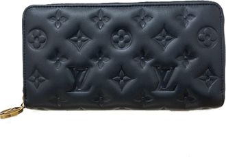 Louis Vuitton Black Noir Leather Long Wallet (Bi-Fold) (Pre-Owned)