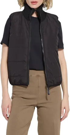 Lyss&eacute; Prudence Reversible Puffer Sweater Vest In Black