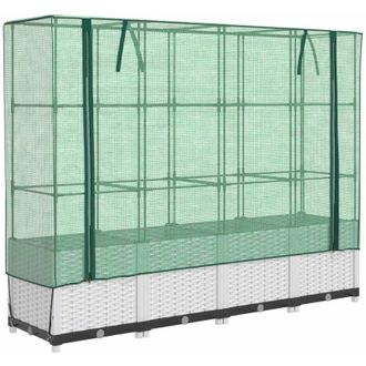 vidaXL Vidaxl - Arriate Con Cubierta Invernadero Aspecto Rat&aacute;n 160x40x138 Cm