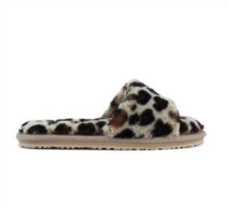 Mou Womens Fuzzy Slide Slippers In Leopard