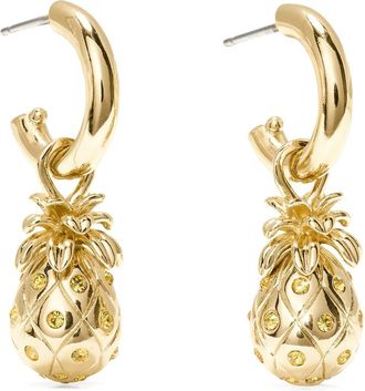 Kate Spade New York pineapple drop hoop earrings in Light Topaz at Nordstrom