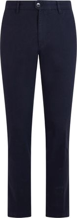 Incotex Straight-Leg Twill Pants with Button and Zip Fastening