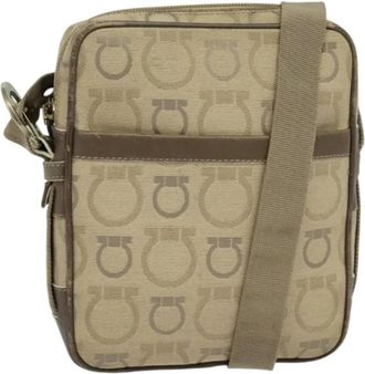 Ferragamo Pre-owned Canvas shoulder-bags - Dames - Vintage Schoudertas - Beige - ONE Size - Leer - Vintage