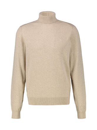 Lerros Rollkragenpullover LERROS LERROS Rollkragenpullover in Grossen Gr&ouml;ssen, Herren, Gr. 3XL, beige (tender beige melange), 100% Baumwolle, ohne Ausschnitt