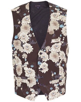 Lords of Harlech Wilbur Waistcoat Vest in Serious Floral Black at Nordstrom, Size 38