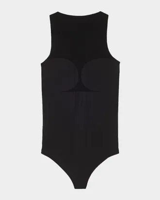 Wolford Corset-Effect Sleeveless Bodysuit with Sheer Panels
