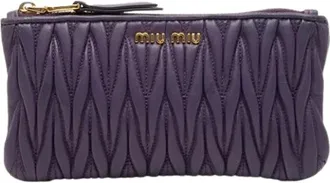 Miu Miu Pre-owned Clutches, female, Purple, Size: ONE SIZE Pre-owned Leather Clutch