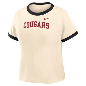 Nike Womens College (Washington State Ringer T-Shirt in Brown | IV9435-120