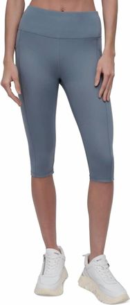 DKNY Womens Capri Leggings Pants In Ash Blue